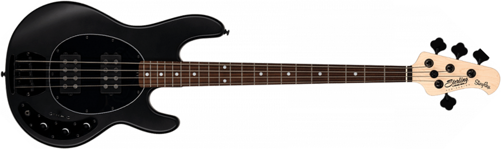 Sterling By Musicman Stingray Ray4hh 4c Active Jat - Stealth Black - Solid body elektrische bas - Main picture