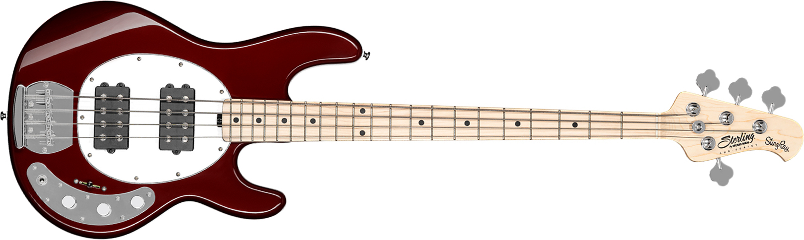 Sterling By Musicman Stingray Ray4hh Active Mn - Candy Apple Red - Solid body elektrische bas - Main picture