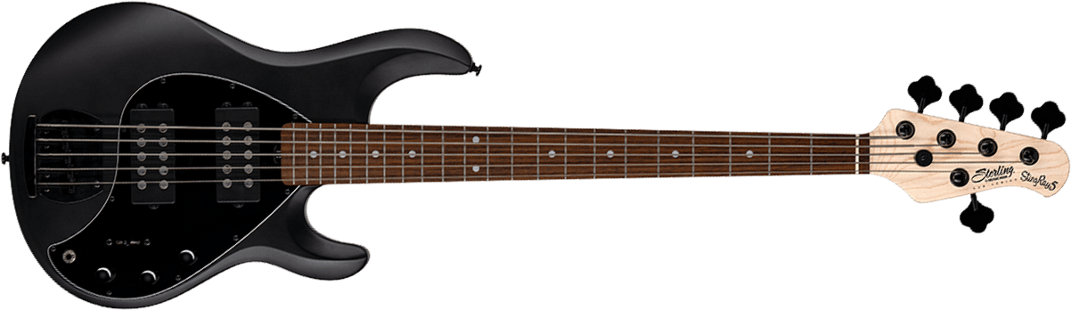 Sterling By Musicman Stingray Ray5hh 5c Active Jat - Stealth Black - Solid body elektrische bas - Main picture