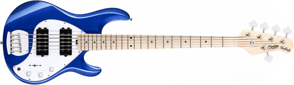 Sterling By Musicman Stingray Ray5hh 5c Active Mn - Cobra Blue - Solid body elektrische bas - Main picture