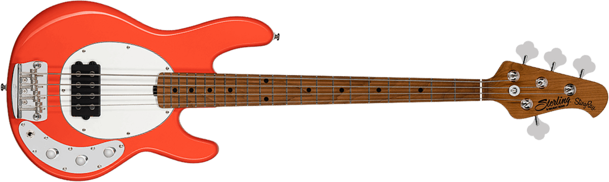 Sterling By Musicman Stingray Short Scale Rayss4 Shsc 1h Mn - Fiesta Red - Short scale elektrische bas - Main picture