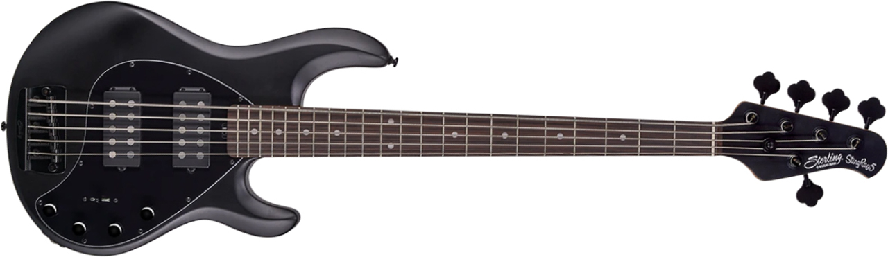 Sterling By Musicman Stingray5 Ray35hh Active Rw - Stealth Black - Solid body elektrische bas - Main picture