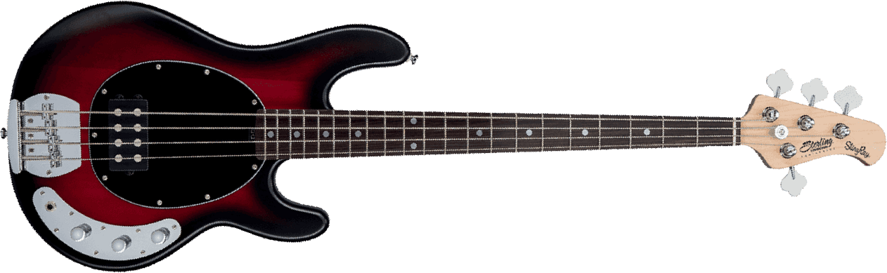 Sterling By Musicman Sub Ray4 (jat) - Ruby Red Burst Satin - Solid body elektrische bas - Main picture