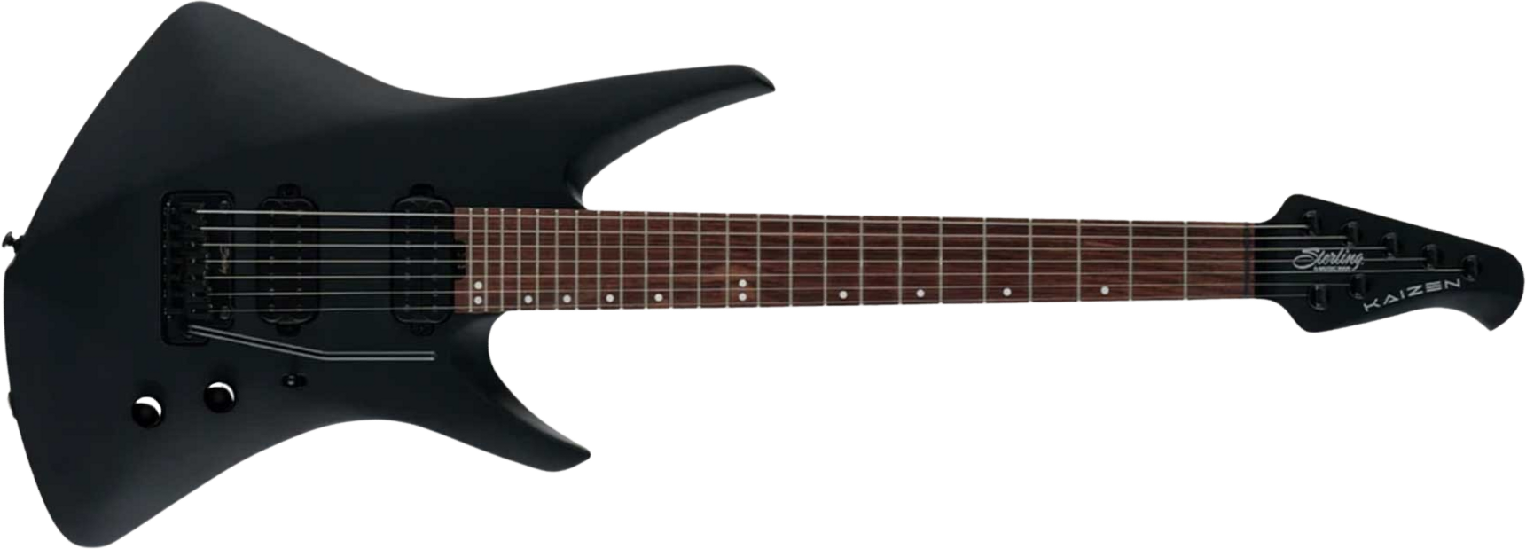 Sterling By Musicman Tosin Abasi Kaizen 7c Signature 2h Trem Rw - Stealth Black - Kenmerkende elektrische gitaar - Main picture