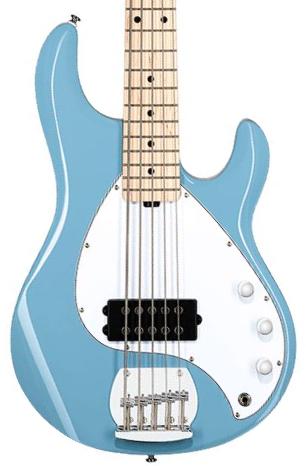 Solid body elektrische bas Sterling by musicman Stingray Ray5H 5-String (MN) - Chopper blue