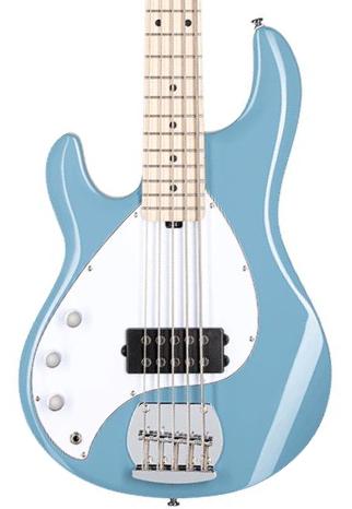 Solid body elektrische bas Sterling by musicman Stingray Ray5H 5-String LH (MN) - Chopper blue