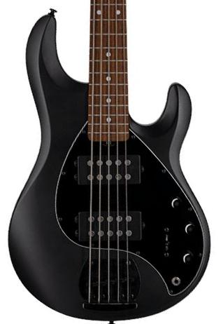 Solid body elektrische bas Sterling by musicman Stingray Ray5HH 5-String (JAT) - Stealth black