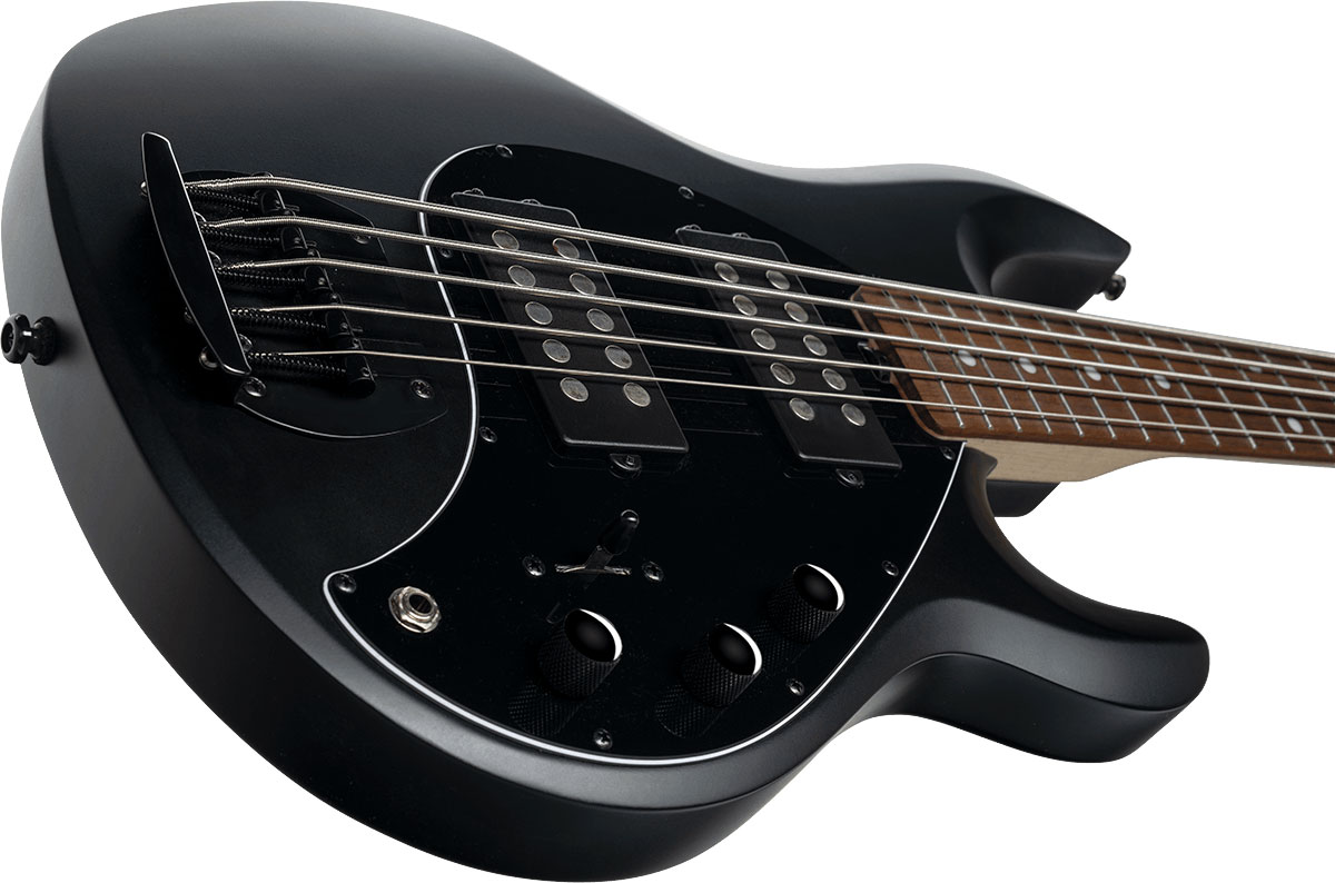 Sterling By Musicman Stingray Ray5hh 5c Active Jat - Stealth Black - Solid body elektrische bas - Variation 2