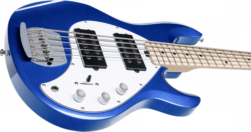 Sterling By Musicman Stingray Ray5hh 5c Active Mn - Cobra Blue - Solid body elektrische bas - Variation 2