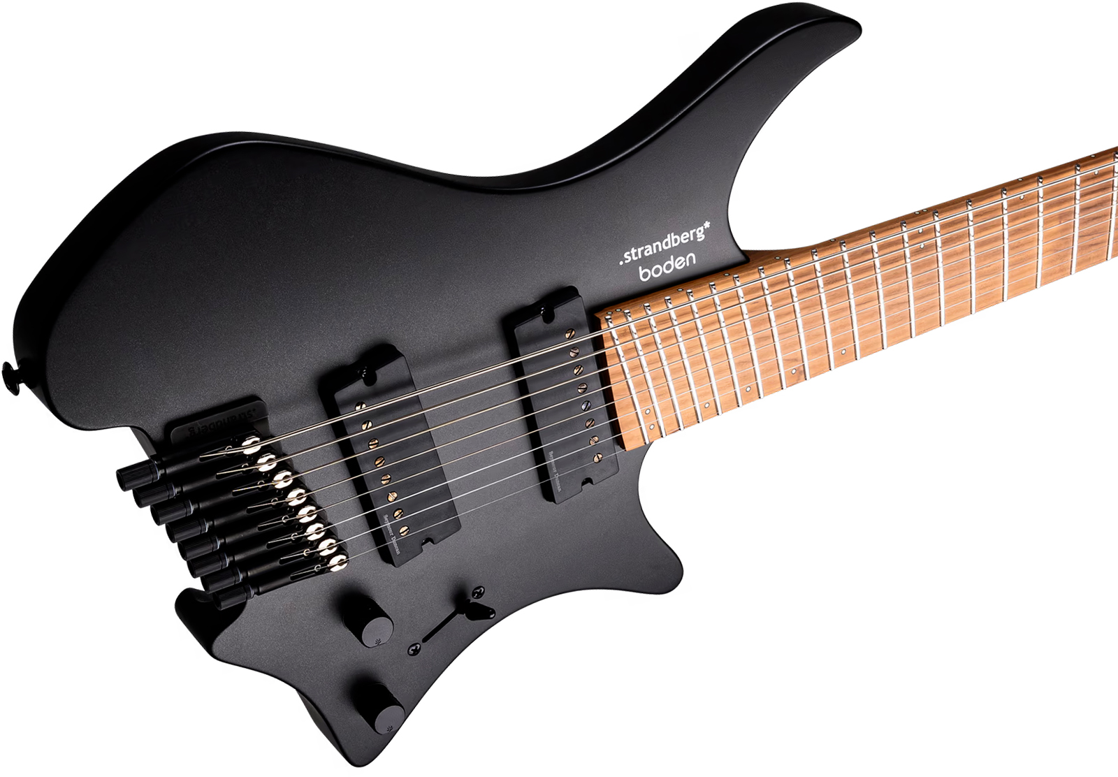 Strandberg Boden Standard N2.8 8c Multiscale 2h Seymour Duncan Ht Mn - Black Satin Metallic - Multi-scale gitaar - Variation 3