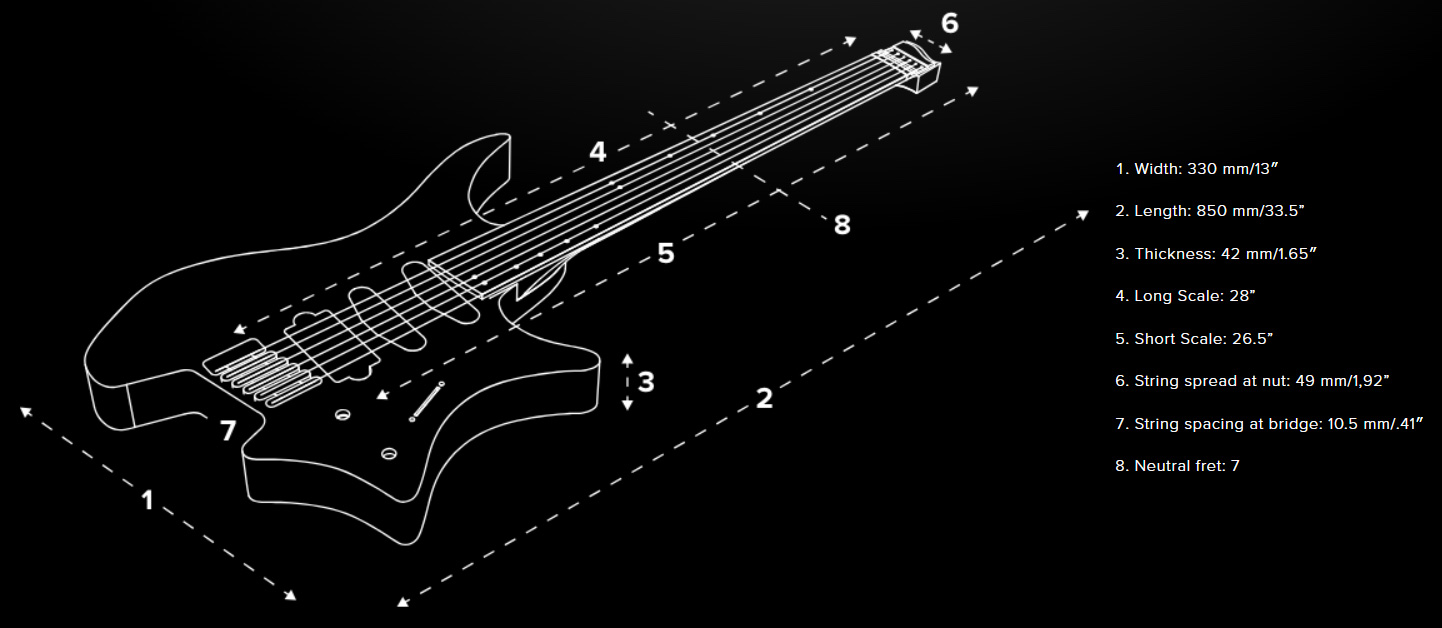 Strandberg Boden Standard Nx 8c Multiscale 2h Ht Mn - Charcoal - Multi-scale gitaar - Variation 4