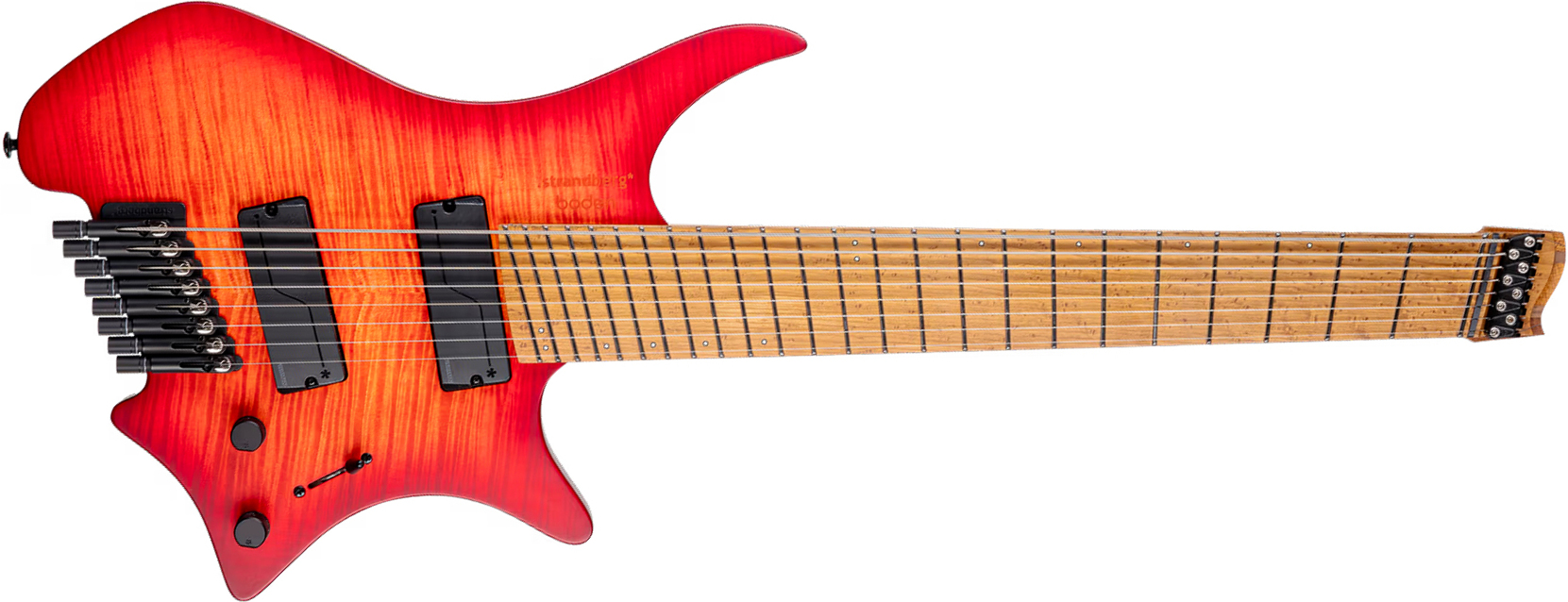 Strandberg Boden Original N2.8 8c 2h Fishman Fluence Ht Mn - Sunset Coral Burst Satin - Multi-scale gitaar - Main picture
