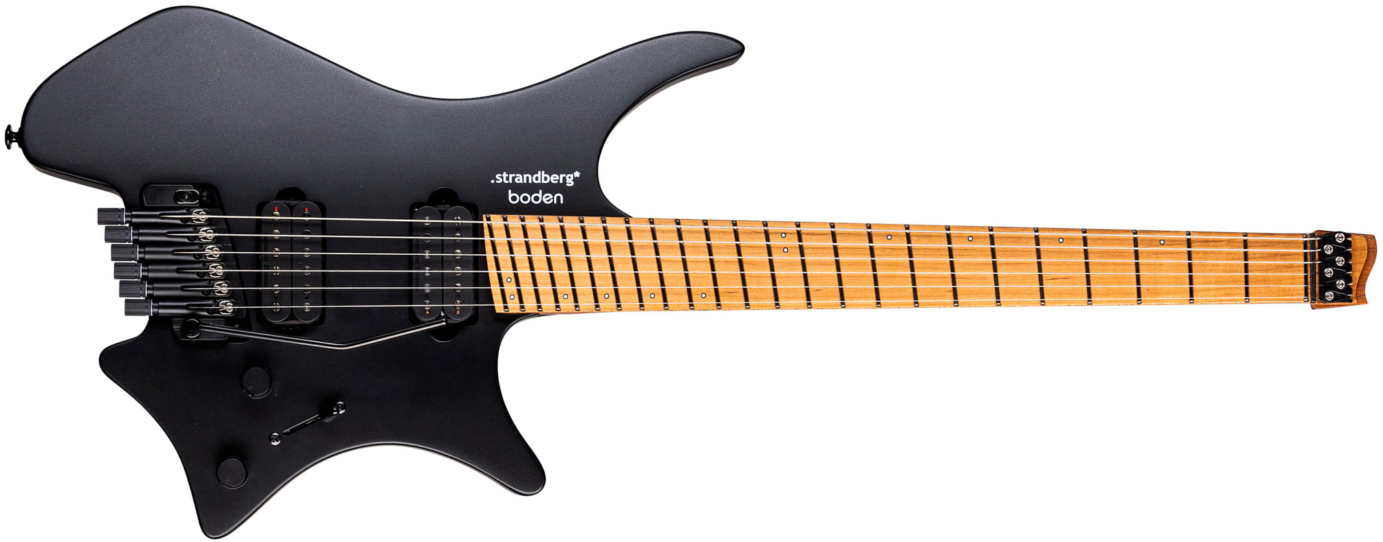 Strandberg Boden Standard N2.6t 6c 2h Trem Mn - Black Satin Metallic - Multi-scale gitaar - Main picture
