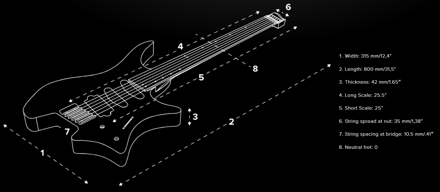 Strandberg Salen Classic Nx 6 Tremolo Multiscale 2h Trem Mn - Black Granite - Multi-scale gitaar - Variation 4