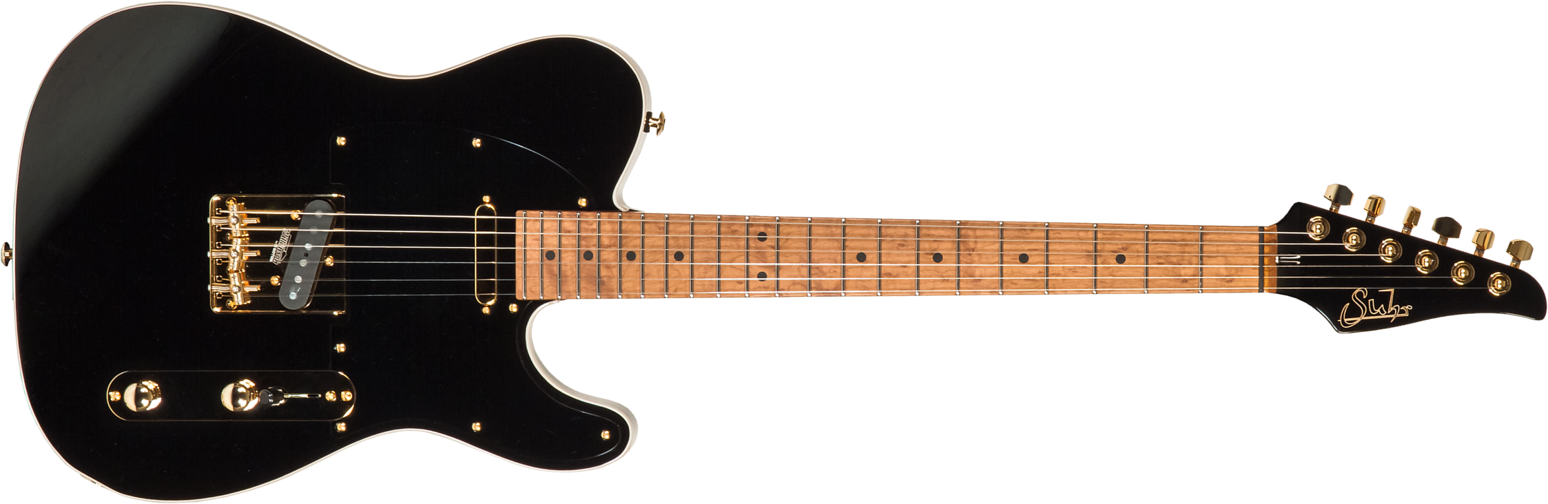 Suhr Mateus Asato Classic 01-sig-0030 Signature 2s  Ht Mn #67809 - Black - Televorm elektrische gitaar - Main picture
