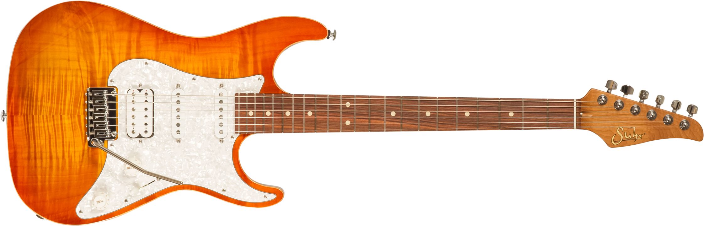 Suhr Standard Plus 01-stp-0052 Usa Hss Trem Pf #75580 - Trans Honey Amber Burst - Elektrische gitaar in Str-vorm - Main picture