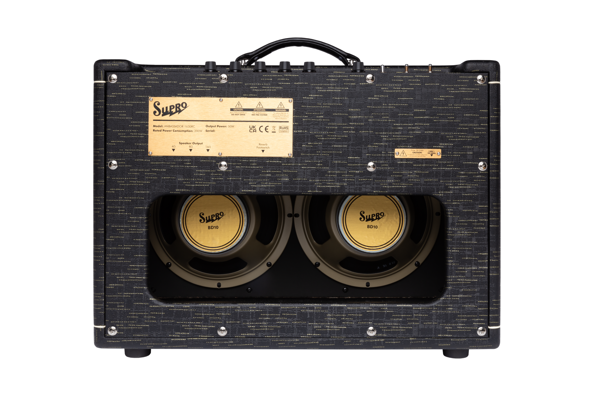 Supro Ambassador Custom Black Gold Scandia 2x10 50w - Combo voor elektrische gitaar - Variation 4