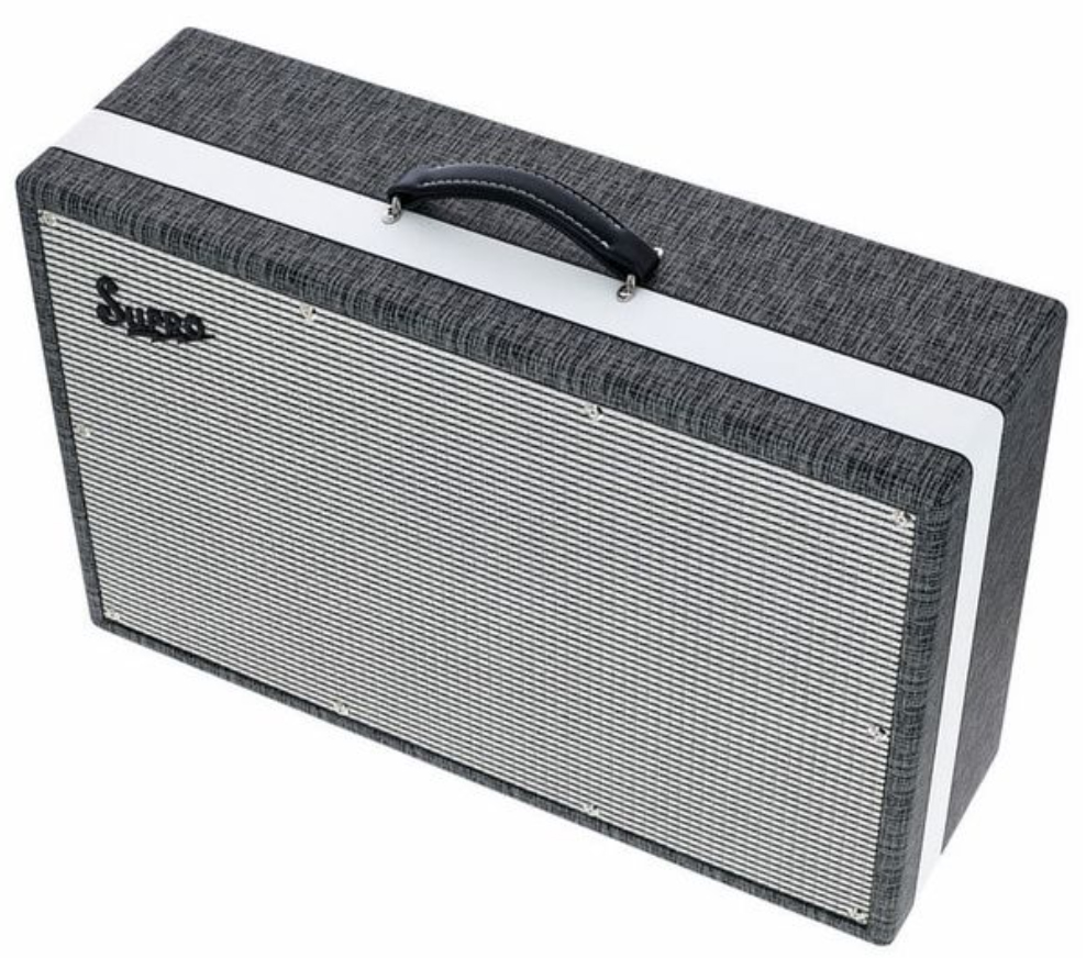 Supro Black Magick Cab 2x12 150w 4/16-ohms Black Rhino Hide - Elektrische gitaar speakerkast - Variation 1