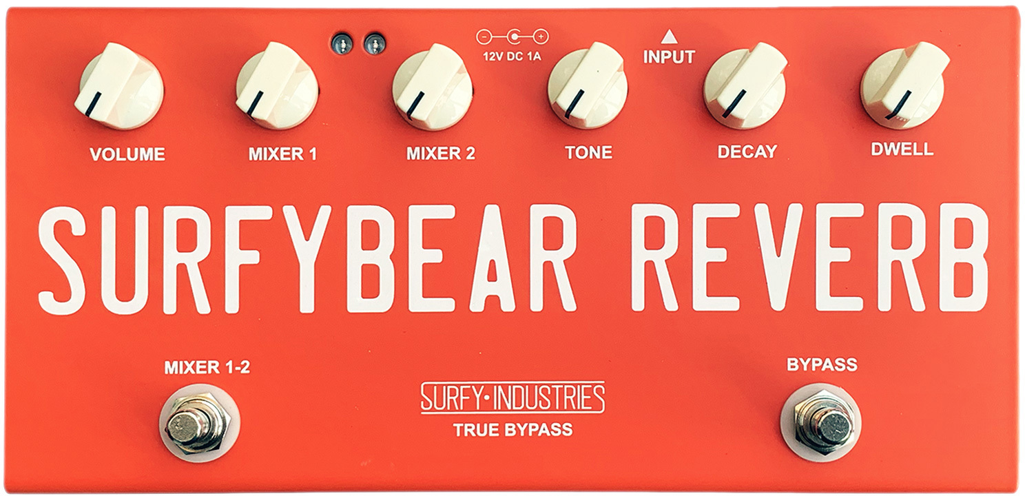 Surfy Industries Surfybear Compact Reverb Red - Reverb/delay/echo effect pedaal - Main picture