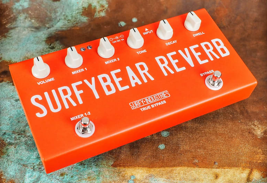 Surfy Industries Surfybear Compact Reverb Red - Reverb/delay/echo effect pedaal - Variation 2