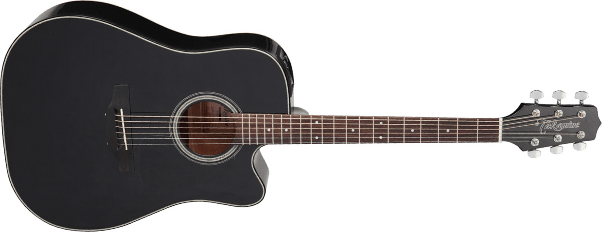 Takamine Gd15ce Blk Dreadnought Cw Epicea Acajou Tp-4t - Black - Folk gitaar - Main picture