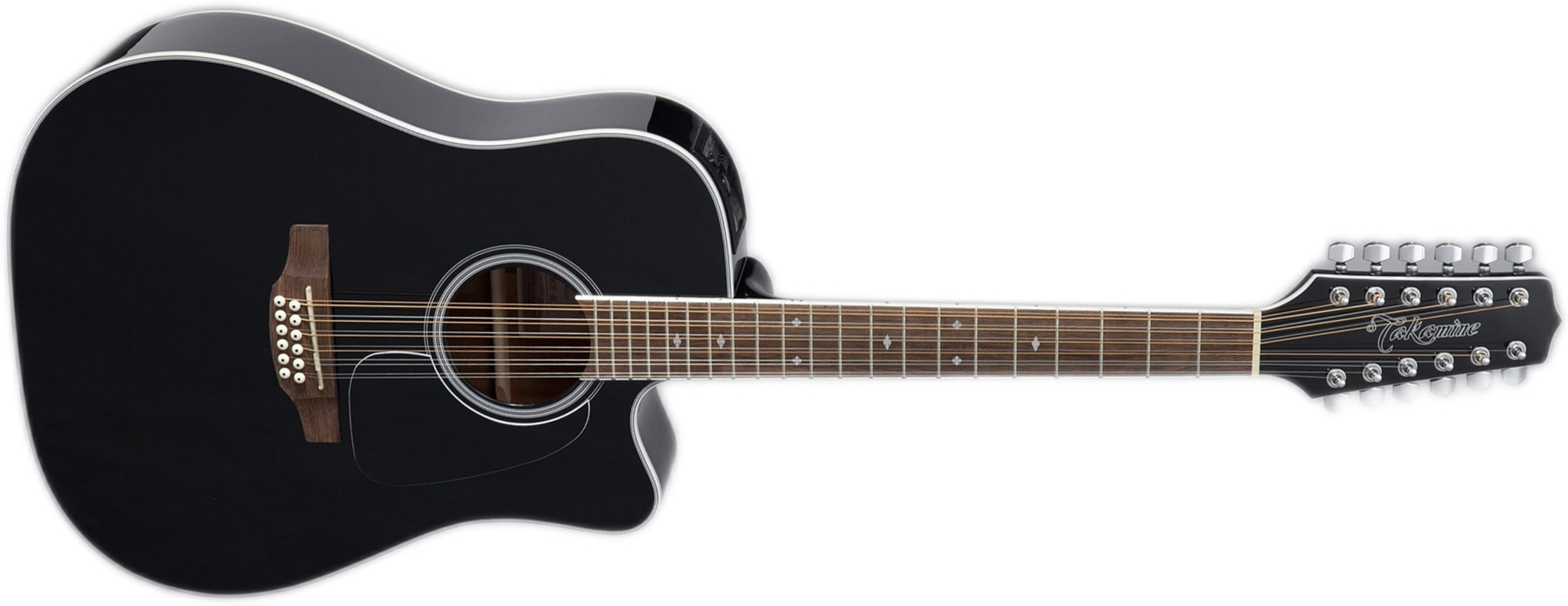 Takamine Gd38ce Blk Dreadnought Cw 12c Epicea Acajou Ova - Black - Elektro-akoestische gitaar - Main picture