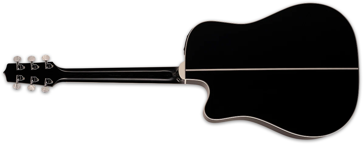 Takamine Ef341dx Jap Dreadnought Cw Cedre Erable Rw - Black - Folk gitaar - Variation 1
