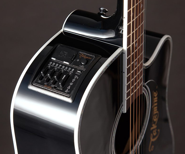 Takamine Ef341dx Jap Dreadnought Cw Cedre Erable Rw - Black - Folk gitaar - Variation 2