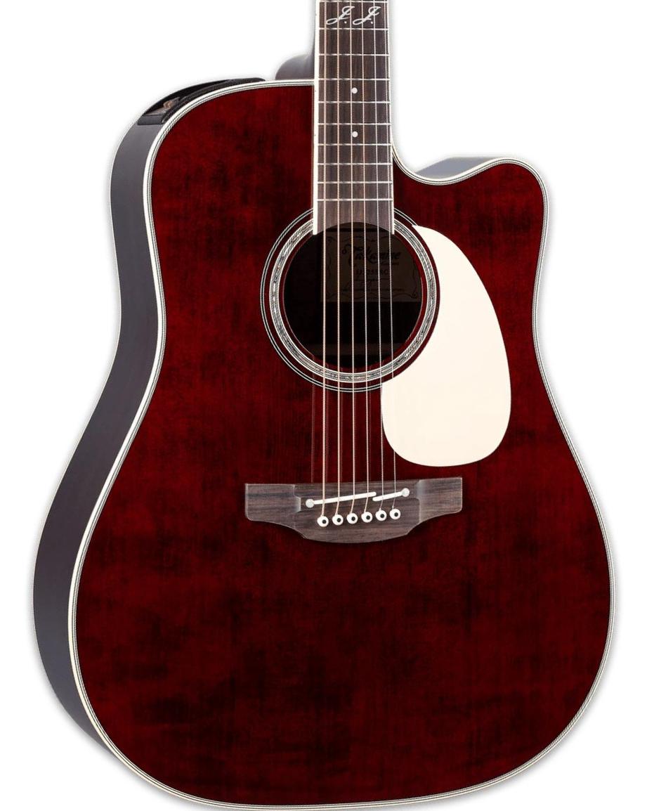 Folk gitaar Takamine John Jorgenson JJ325SRC Japan - Gloss Red Stain