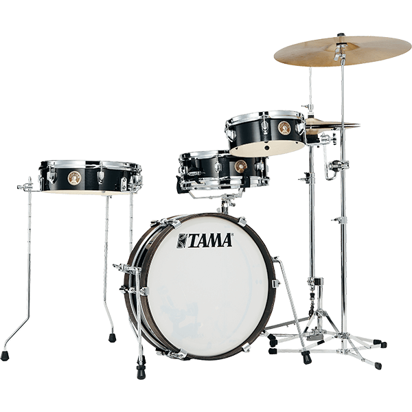Tama Club-jam Pancake Hairline Black  + Drum Bag Set 4pc Club Jam - Hairline Black - Standaard drumstel - Variation 1