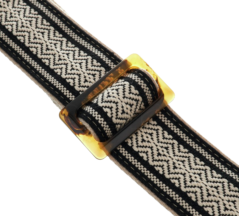 Taylor Academy Jacquard Leather Guitar Strap 2-inc White/black 4004-20 - Gitaarriem - Variation 1