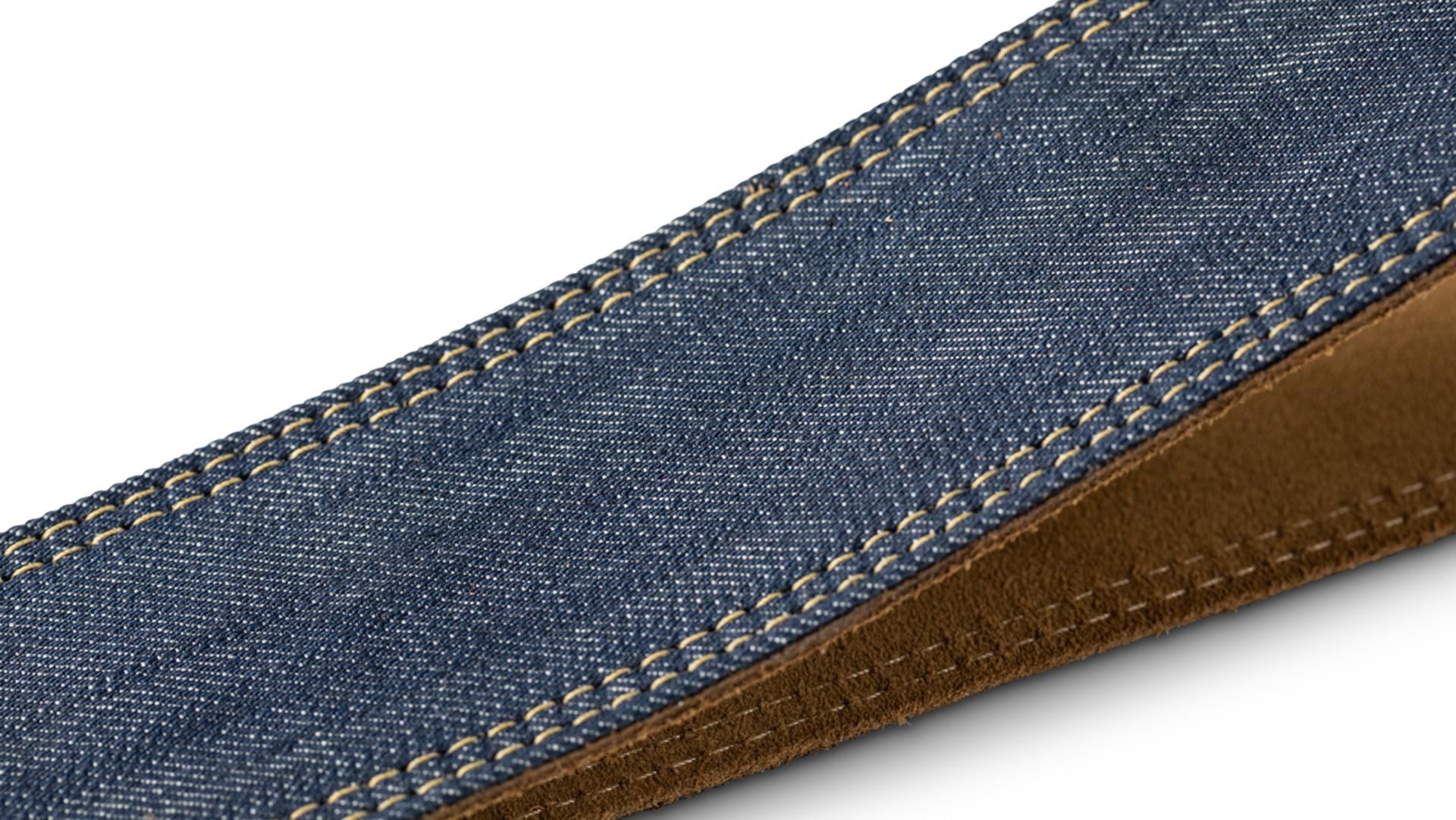 Taylor Blue Denim Guitar Strap 2-inc Gold Logo 4301-20 - Gitaarriem - Variation 1