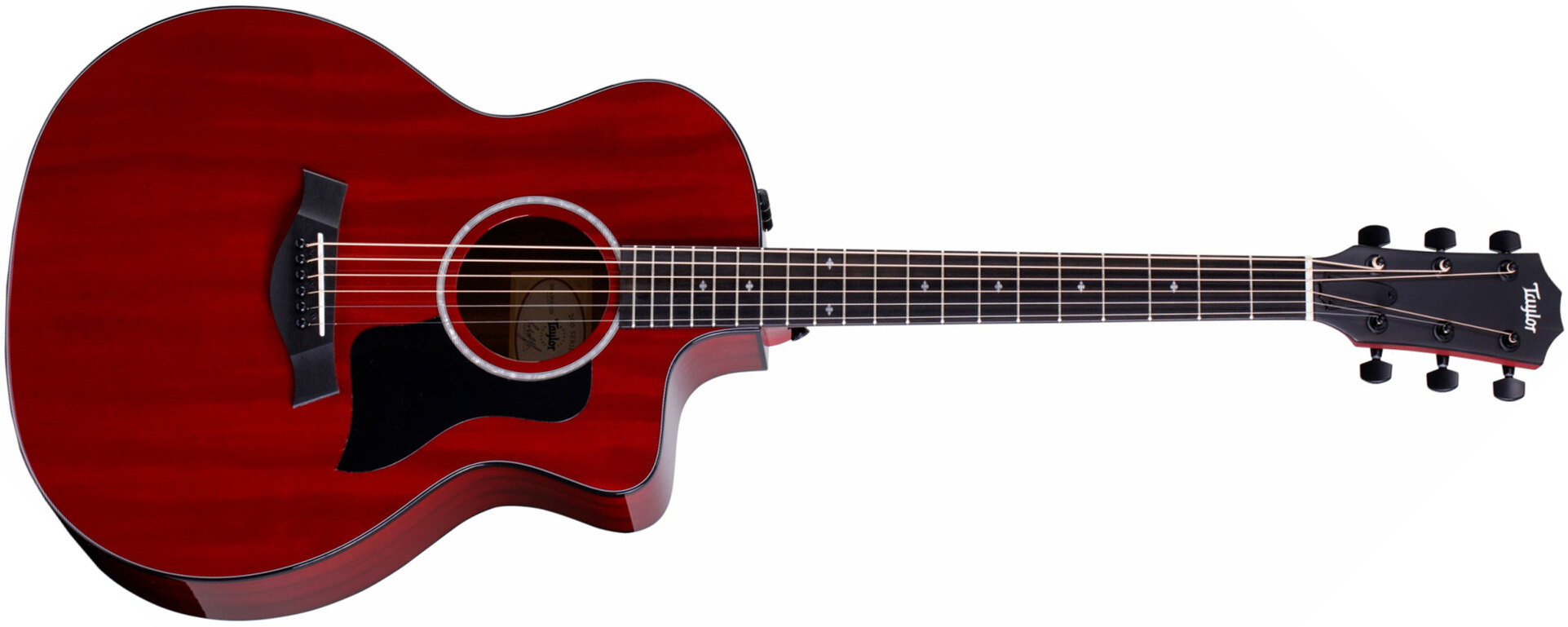 Taylor 224ce Dlx Ltd Grand Auditorium Cw Acajou Sapele Eb Es2 - Trans Red - Elektro-akoestische gitaar - Main picture