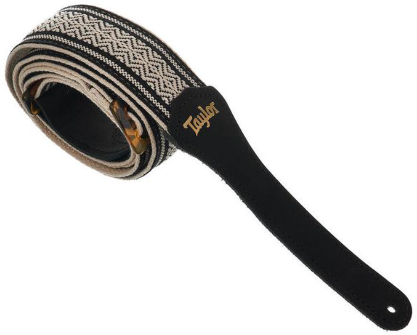 Taylor Academy Jacquard Leather Guitar Strap 2-inc White/black 4004-20 - Gitaarriem - Main picture