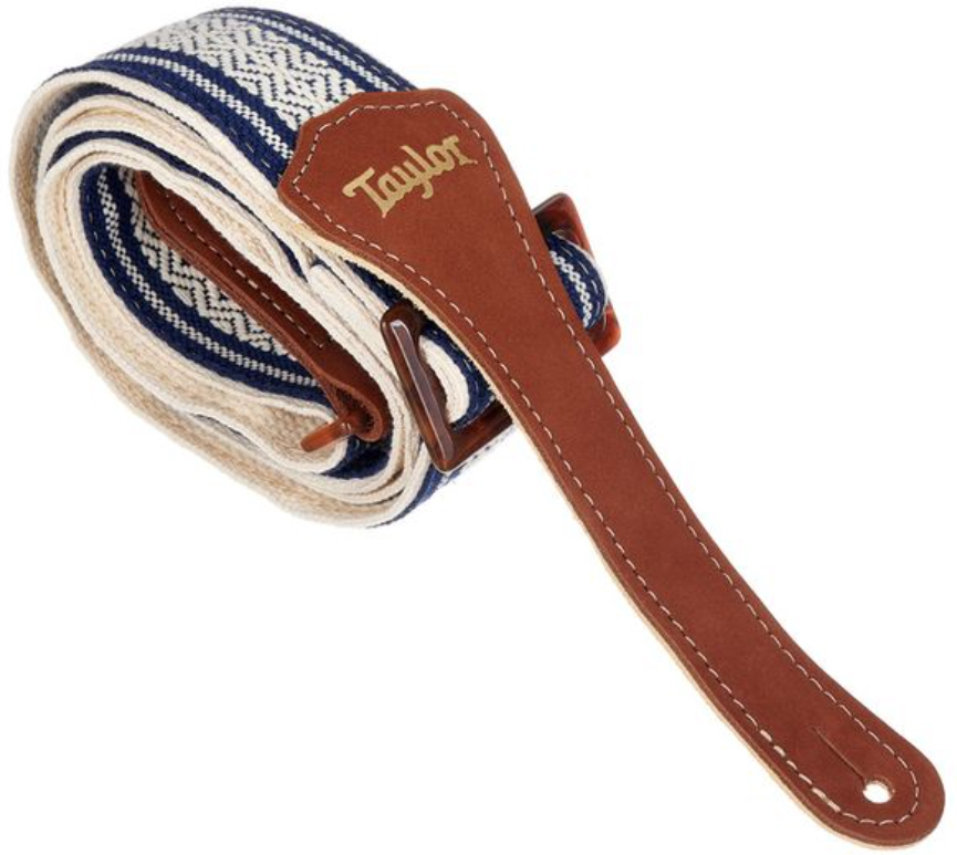 Taylor Academy Jacquard Leather Guitar Strap 2-inc White/blue 4006-20 - Gitaarriem - Main picture