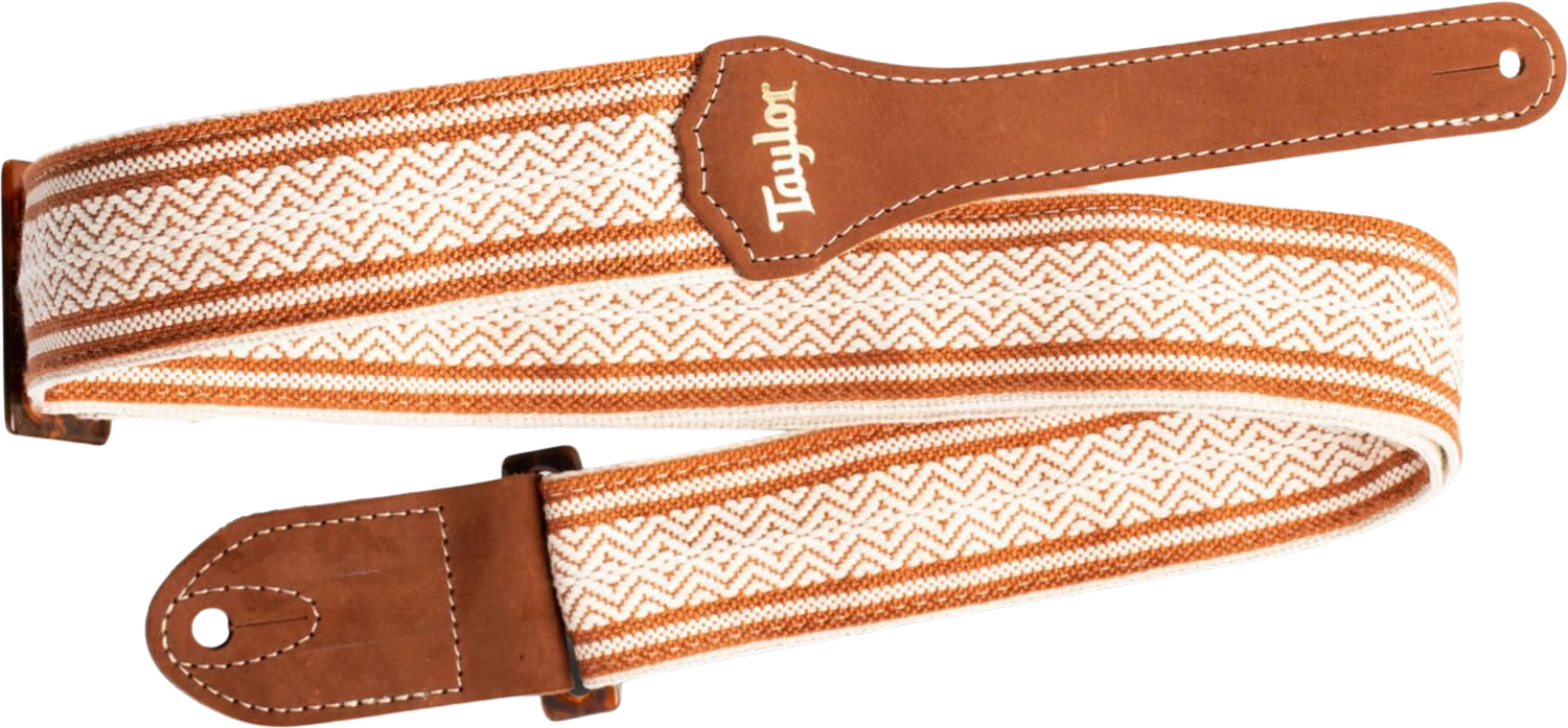 Taylor Academy Jacquard Leather Guitar Strap 2-inc White/brown 4003-20 - Gitaarriem - Main picture