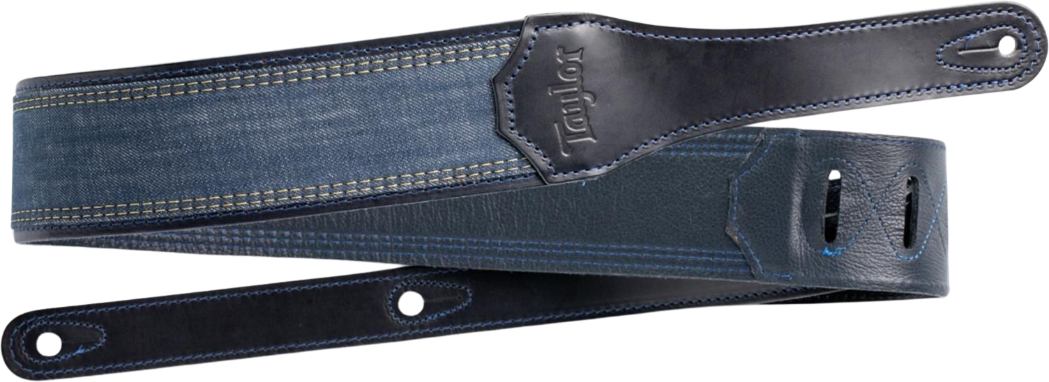 Taylor Blue Denim Guitar Strap 2.5-inc Navy Edge 4300-25 - Gitaarriem - Main picture