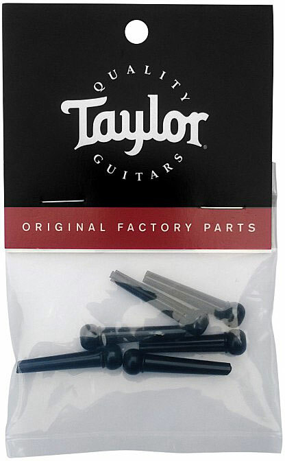 Taylor Bridge Pins 6-pack Black Plastic - Akoestische gitaar bridge pin - Main picture