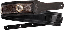 Gitaarriem Taylor 3-inc. Grand Pacific Nickel Concho Leather Guitar Strap 4121-30 - Brown