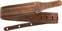 Gitaarriem Taylor 2.5-inc. Wings Distressed Leather Guitar Strap 4109-25 - Dark Brown