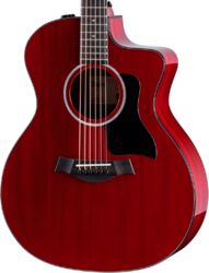 Folk gitaar Taylor 224ce Plus Special Edition - trans red