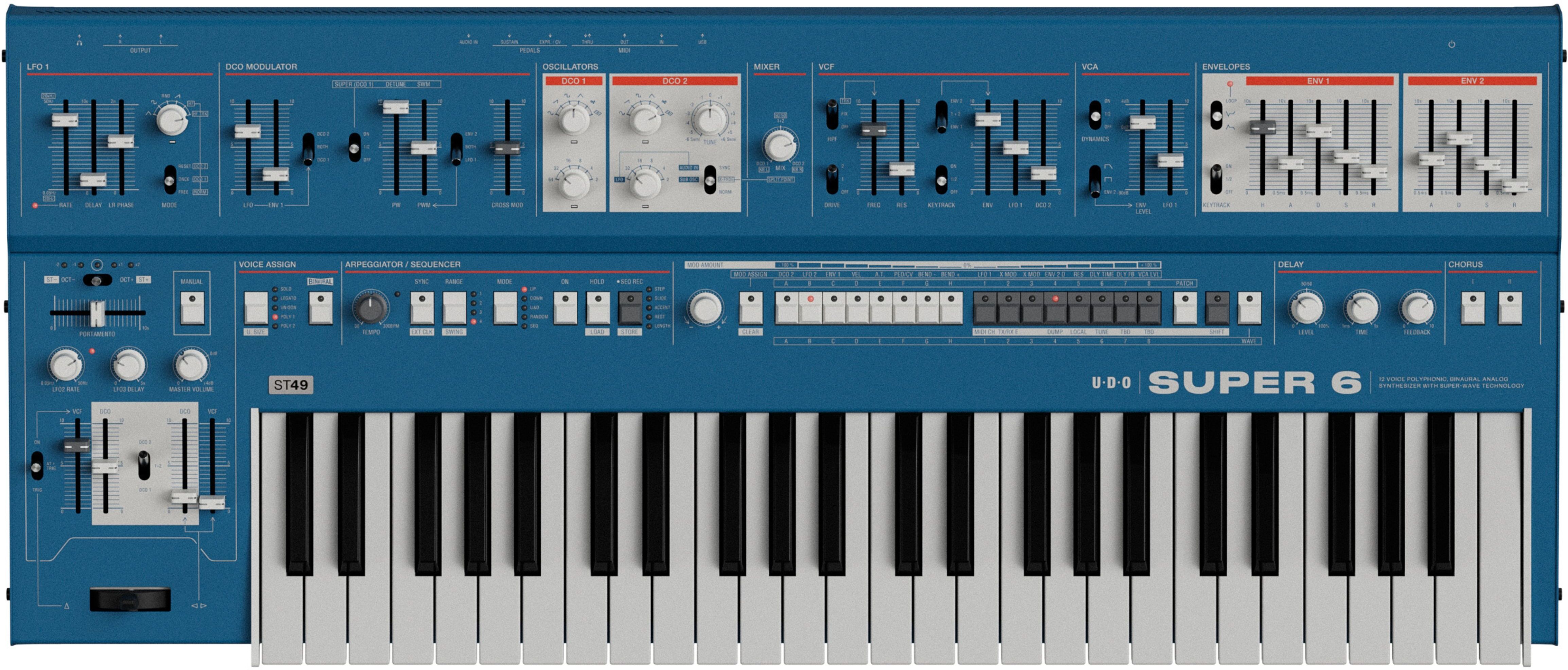 Udo Audio Super 6 St49 Bleu - Synthesizer - Main picture