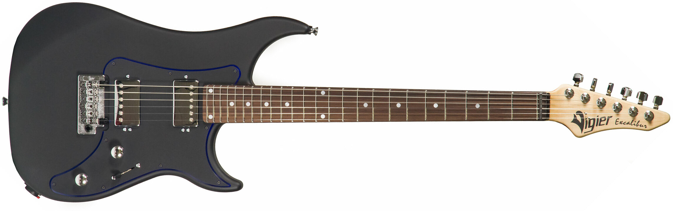 Vigier Excalibur Indus Hh Trem Rw - Textured Black - Guitarra eléctrica de doble corte. - Main picture