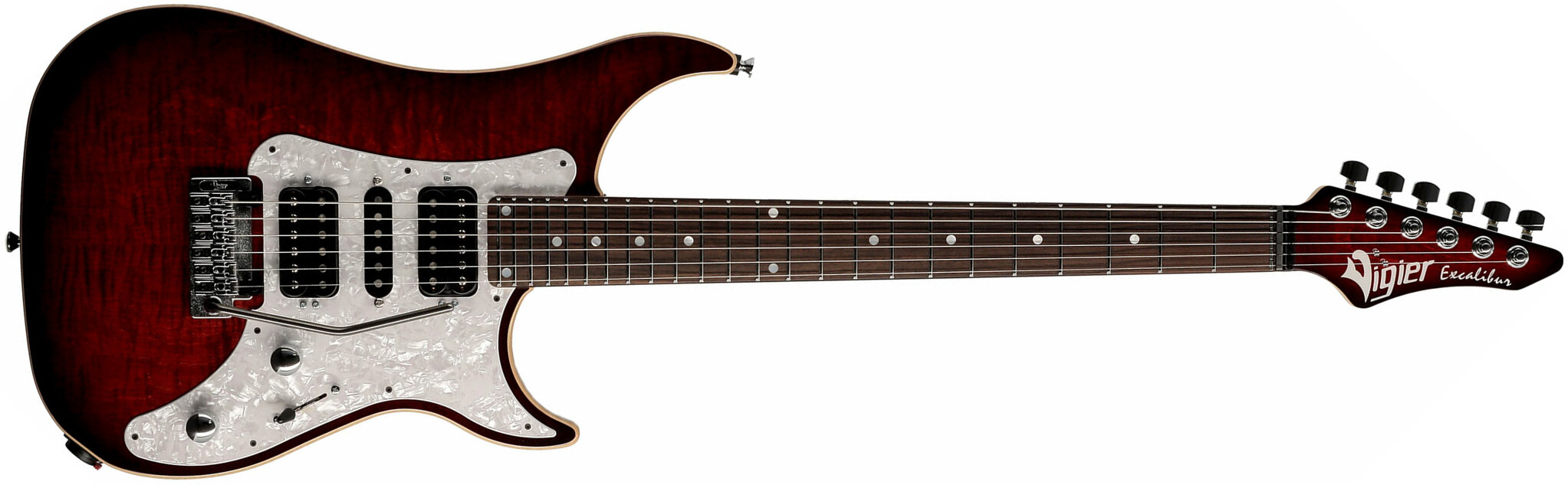 Vigier Excalibur Speciaal Hsh Trem Rw - Mysterious Red - Metalen elektrische gitaar - Main picture