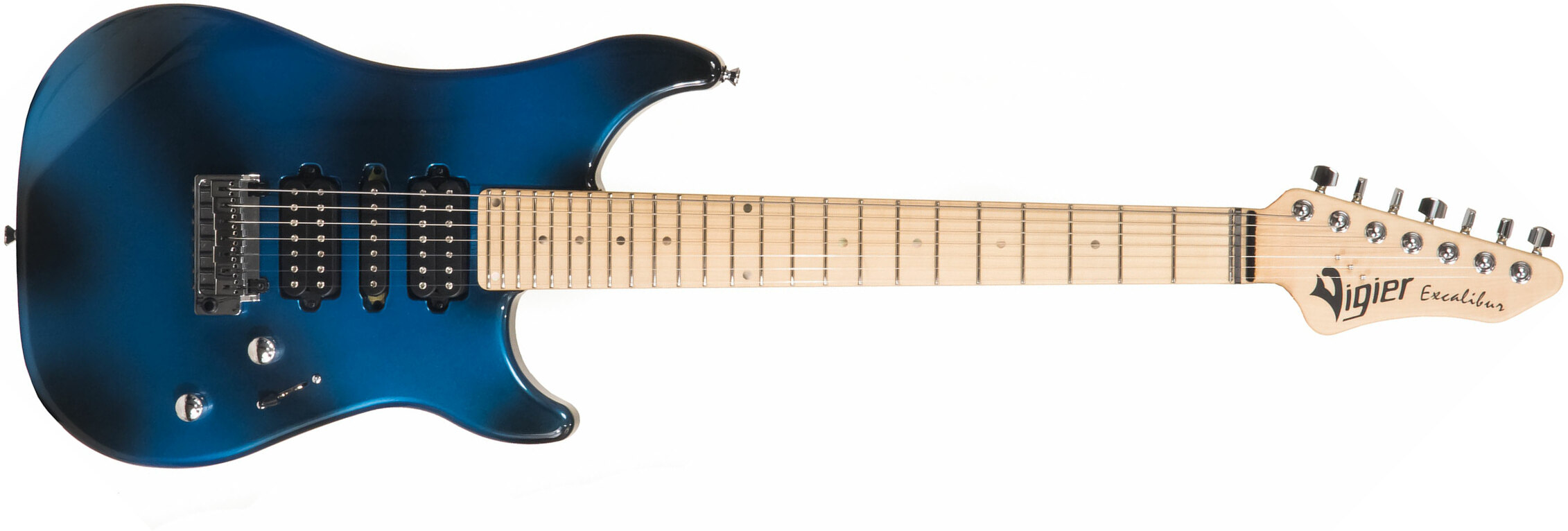 Vigier Excalibur Supra 7c Hsh Trem Mn - Urban Blue - 7-snarige elektrische gitaar - Main picture