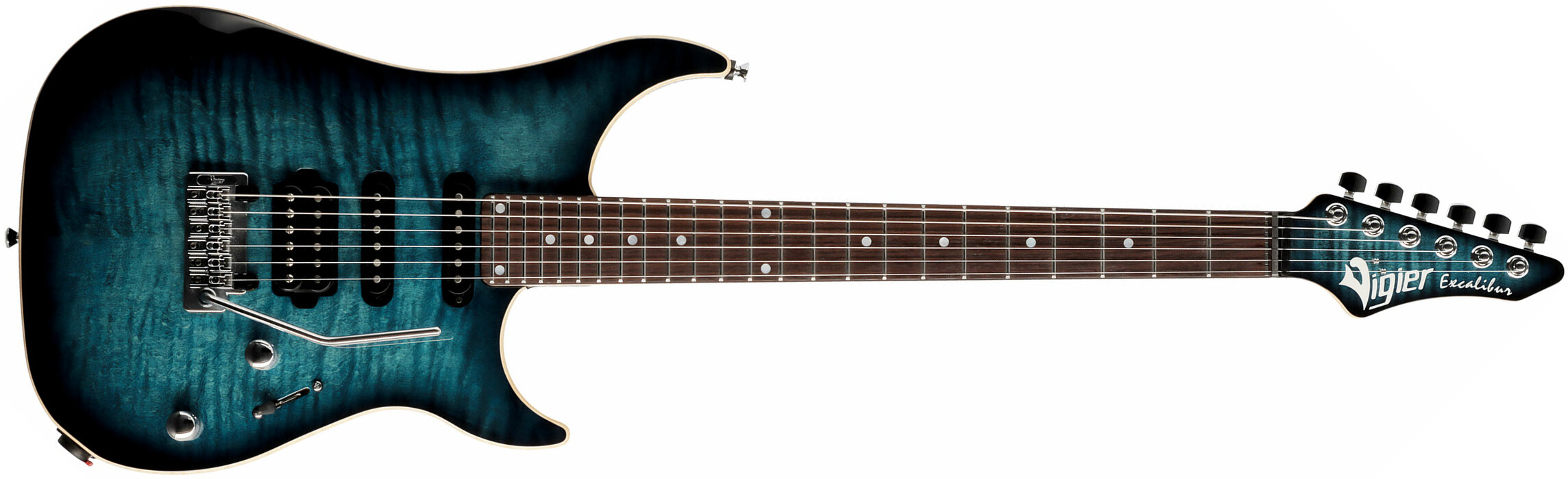 Vigier Excalibur Ultra Blues Hss Trem Rw - Mysterious Blue - Elektrische gitaar in Str-vorm - Main picture