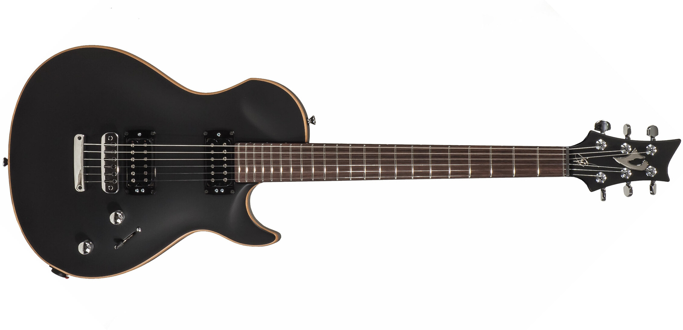 Vigier G.v. Rock Hh Ht Rw - Matte Black - Enkel gesneden elektrische gitaar - Main picture