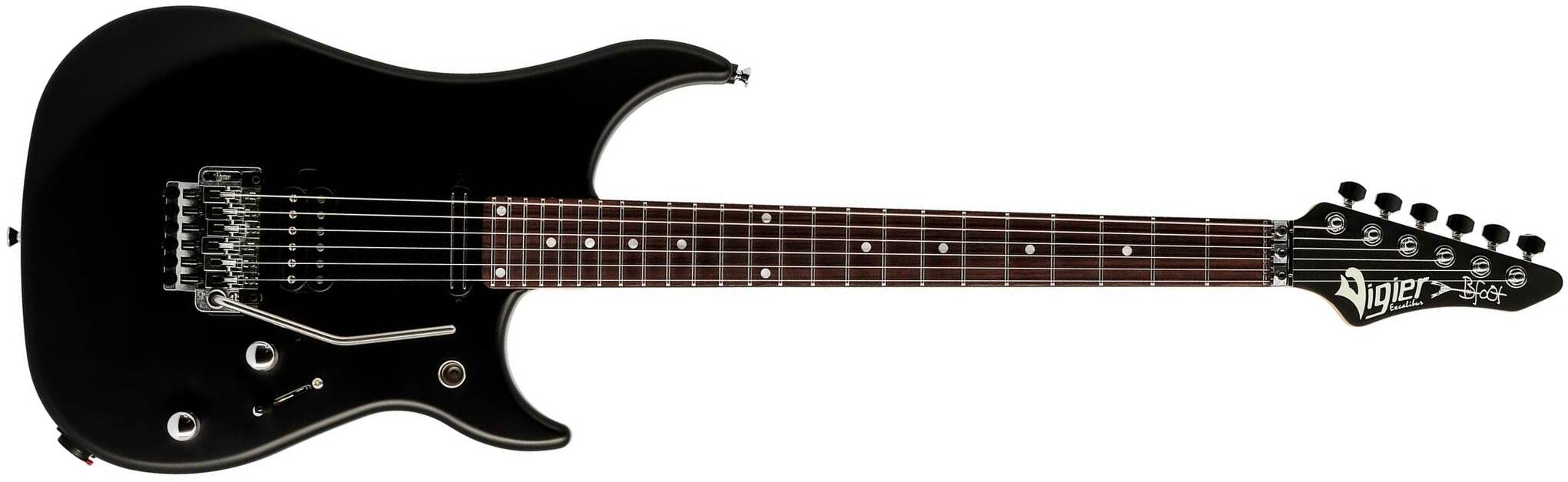 Vigier Ron Thal Bfoot Excalibur Signature Hs Fr Rw - Black Matte - Kenmerkende elektrische gitaar - Main picture