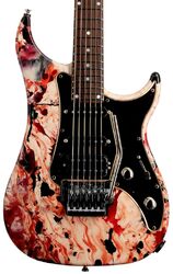 Elektrische gitaar in str-vorm Vigier                         Excalibur Original HSS - Rock Art Cream/Red/Black