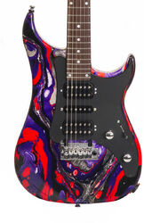 Elektrische gitaar in str-vorm Vigier                         Excalibur SupraA (RW) - Rock art purple red black